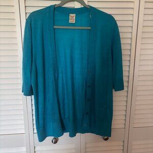 Teal Short Sleeve Shrug